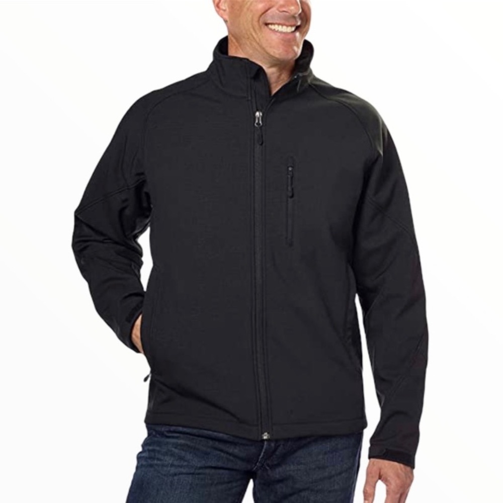 NEW KIRKLAND Signature Fleece Lined Soft Shell Jacket With Pockets Green Sz XXL
